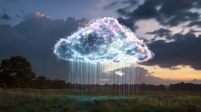 Advanced Cloud Technology Concept Featuring Secure Data Networks and Digital Innovation