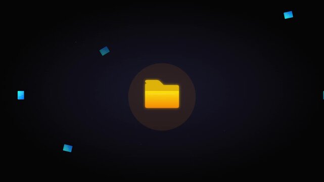 organized folder directory icon with sorting file animations
