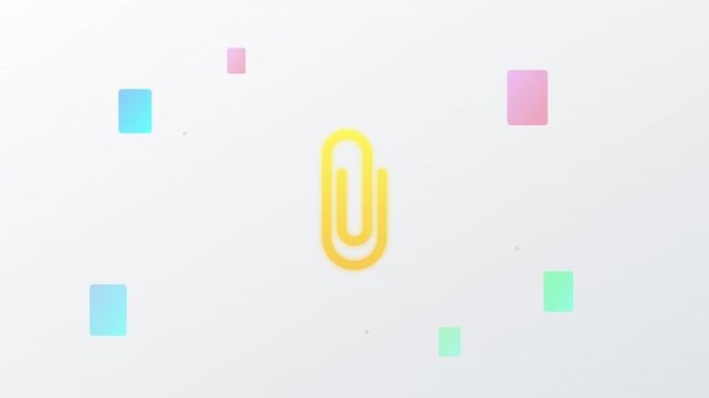 paperclip attachment file icon with floating document nodes