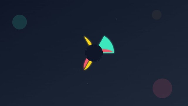 Pie Chart Data Icon with Rotating Color Segments