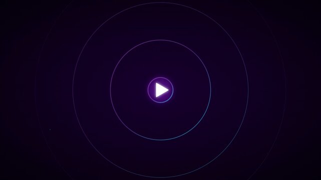 play video button with vibrant purple echo circles