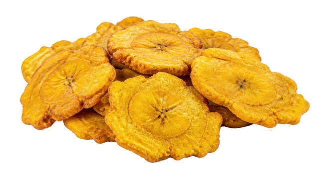 Fried Plantain Slices Tostones on Transparent Background