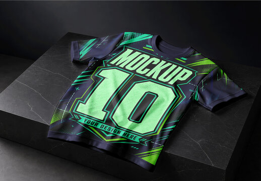 T Shirt Marble Surface Mockup