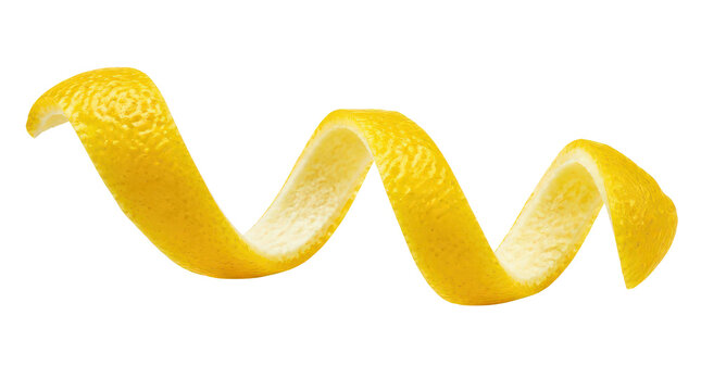 Lemon Peel Twist Spiral Isolated on Transparent Background