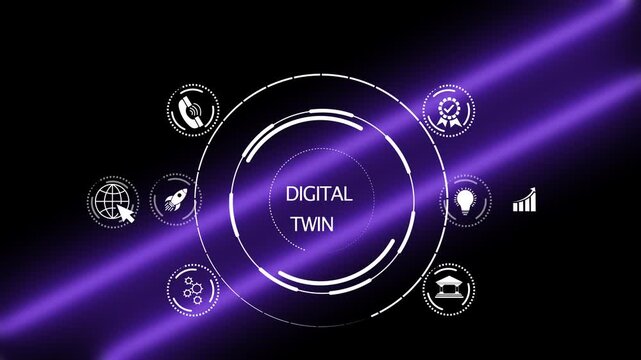 Motion Graphics of Strategic Digital Twin Board with Predictive Maintenance and Asset Tracking 4K Video