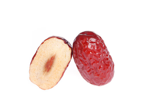 Red dates are isolated on a white background