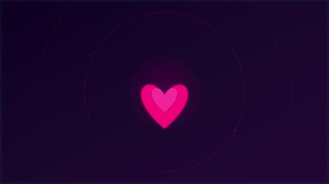 pulsing heart vector on vibrant magenta gradient background