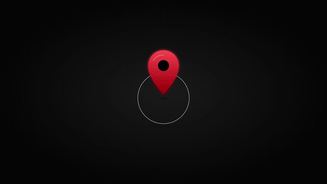 pulsing map pin icon with concentric geographical radar ripples