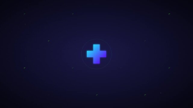 pulsing plus add icon with vibrant green crosses