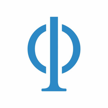Greek uppercase letter phi mathematical and golden ratio symbol vector design
