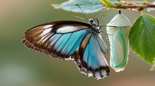 The moment a butterfly emerges from its chrysalis, its damp wings slowly unfurl