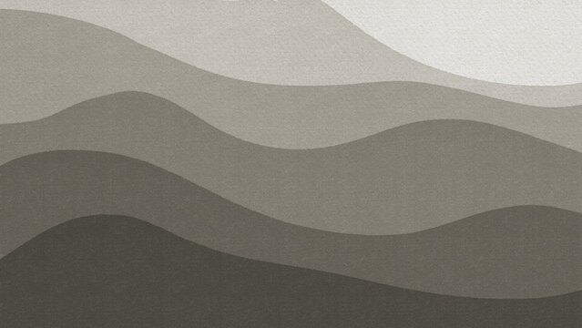 Muted beige grey watercolor layered waves earth tone background, minimalist abstract warm sand fluid mountain landscape backdrop for rustic design