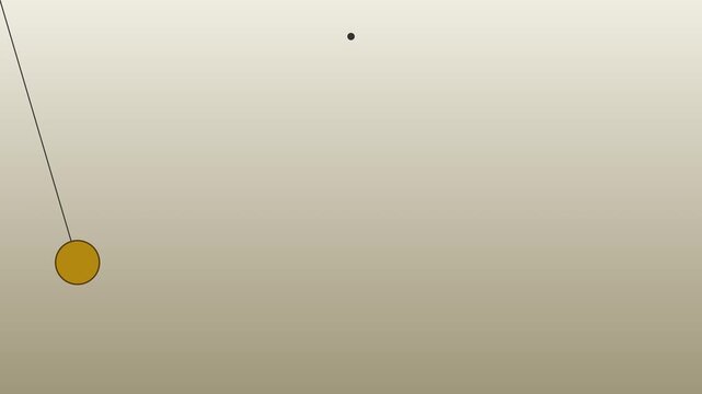 Minimalist pendulum swinging motion loop, physics concept animation 4k oscillation