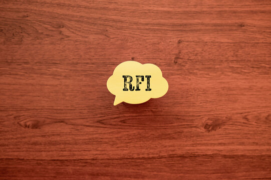 RFI Request For Information Concept on Speech Bubble &mdash; ideal for procurement and vendor management articles