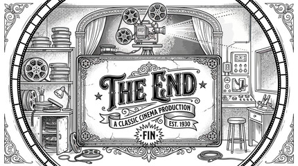 The End Film Production Sign Board. © Genis