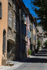 Fototapeta premium Cogolin, typical village in the Var, colorful houses in the historic center 