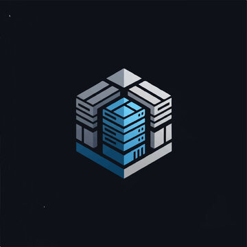 Cloud infrastructure logo with abstract server modules