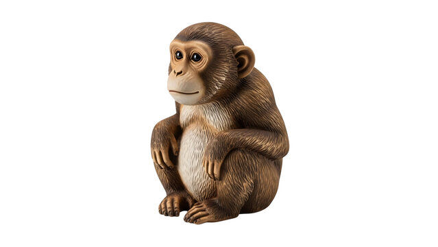 Small monkey sitting on top of black surface with its hands ground.