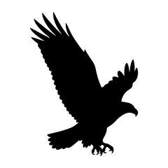 Fototapeta premium Silhouette of a Majestic Eagle in Flight.