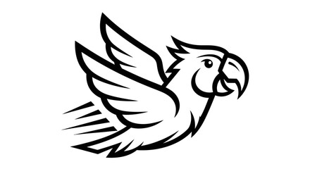 Fototapeta premium Flying parrot mascot bird logo.