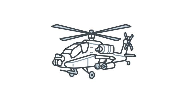 Military Attack Helicopter Vector Illustration