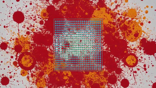 simulated particle diffusion process in motion over time