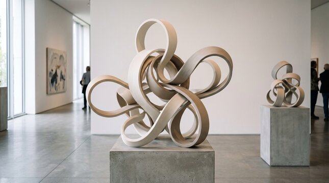 Sculptural flowing ribbons twisting naturally into artistic forms