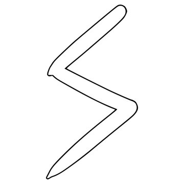 sowilo rune illustration hand drawn outline vector