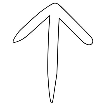 tiwaz rune illustration hand drawn outline vector