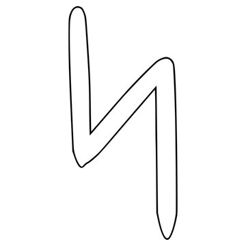 sowilo rune illustration hand drawn outline vector