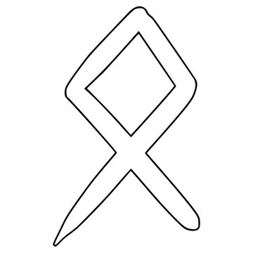 othala rune illustration hand drawn outline vector