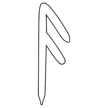 ansuz rune illustration hand drawn outline vector