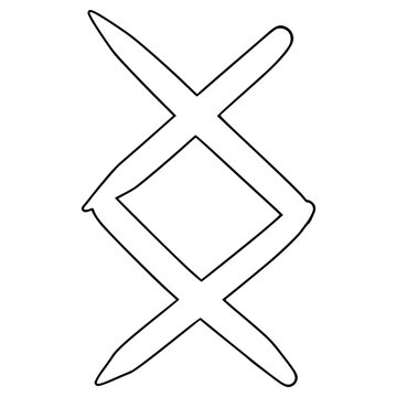 ingwaz rune illustration hand drawn outline vector