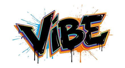 Colorful Graffiti Art with the Word Vibe in Bold Style. © rizkain