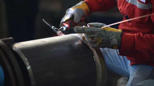 Gas metal arc welding (GMAW, MAG, MIG). MIG welding is a metal shielding gas welding process (GMAW) with inert gas, in which the light arc burns between a continuously fed melting wire electrode.