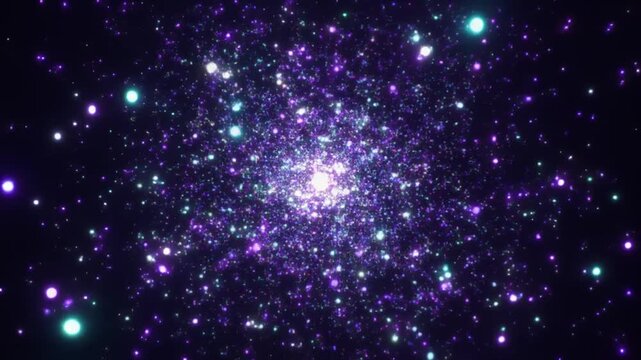 sparkling cosmic galaxy cluster animation with vibrant stars and nebula