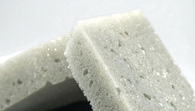 Two Wet Sponges on a Light Background
