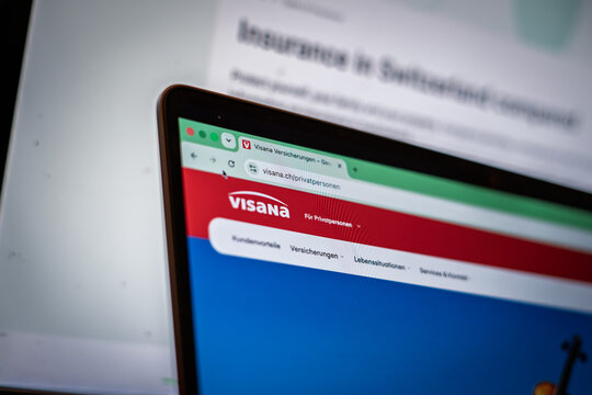 BERN, SWITZERLAND - JUNE 9, 2026: Visana website is shown on a laptop screen. Visana is a Swiss insurance company providing basic and supplementary health cover for private customers.
