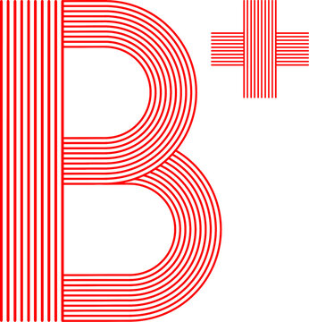 B Plus Grade Symbol Monoline Typography Illustration