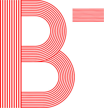 B Minus Grade Symbol Monoline Typography Illustration
