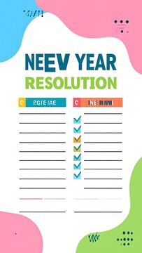 Colorful New Year Resolution Checklist Template