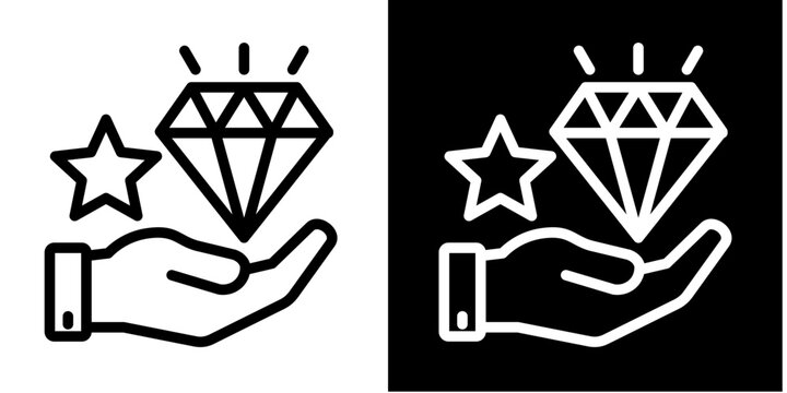 Value Proposition  Icon Set White Line Style Collection