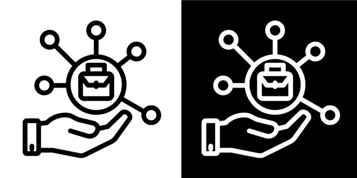 Business Mapping  Icon Set White Line Style Collection