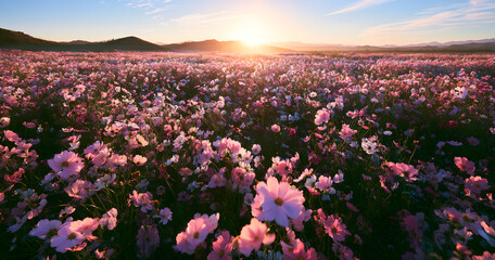 Obraz premium a stunning cosmos flower meadow