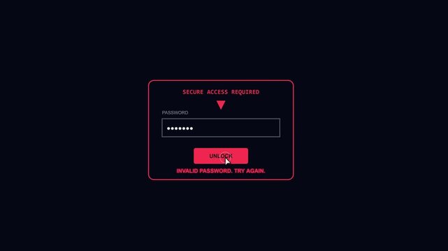 Animated login screen interface with username and password fields, dark mode aesthetic, ideal for UI/UX, app development, and cybersecurity concepts.