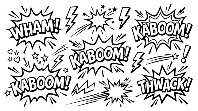 Comic Book Sound Effects: Wham, Kaboom, Thwack! Explosions and Action Words