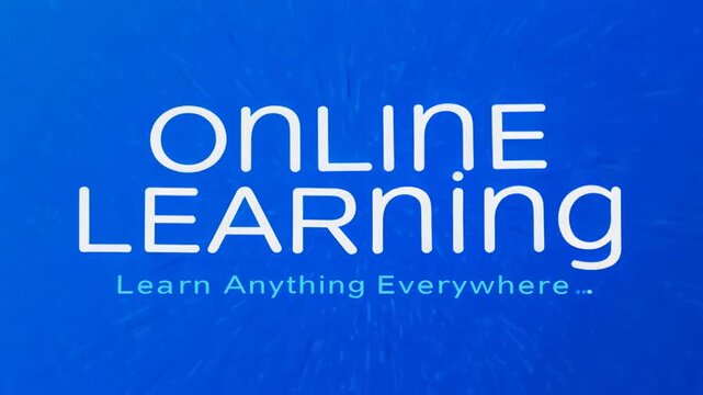 Online Education Concept with Smooth Text Transition Effect