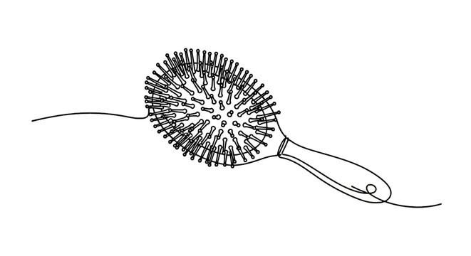 Minimalist hair brush vector line art