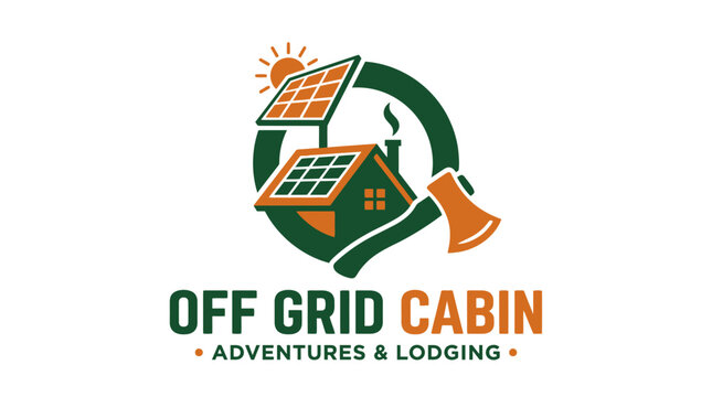Off grid cabin adventures and lodging logo design