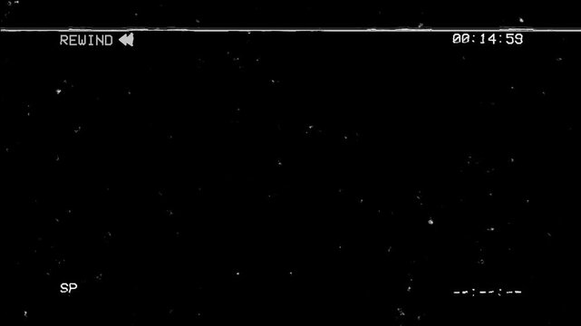 Retro analog tape rewind effect. Distorted magnetic signal with tracking noise, easy to layer in post-production. Nostalgic camcorder interface, 4k video animation seamless loop